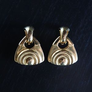 VINTAGE gold triangle earrings